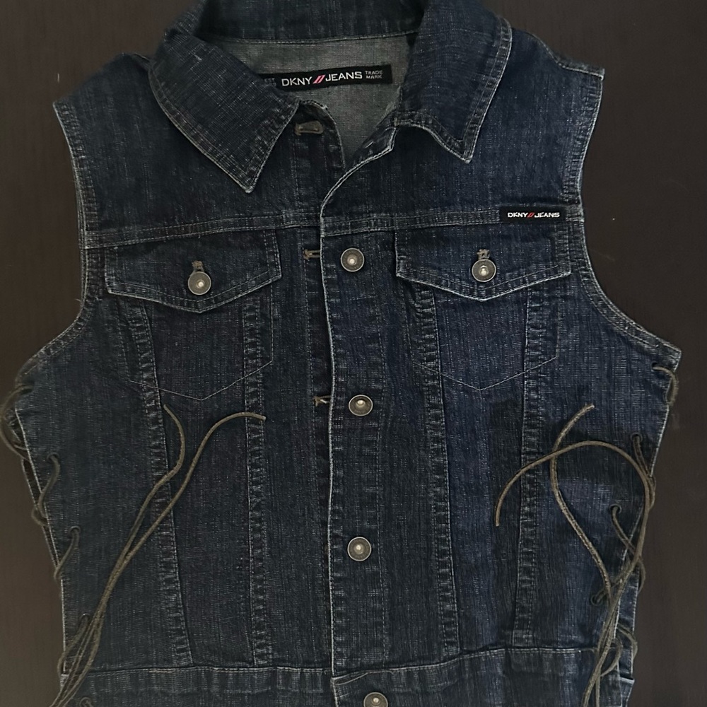 DKNY Jeans Blue Denim Vest